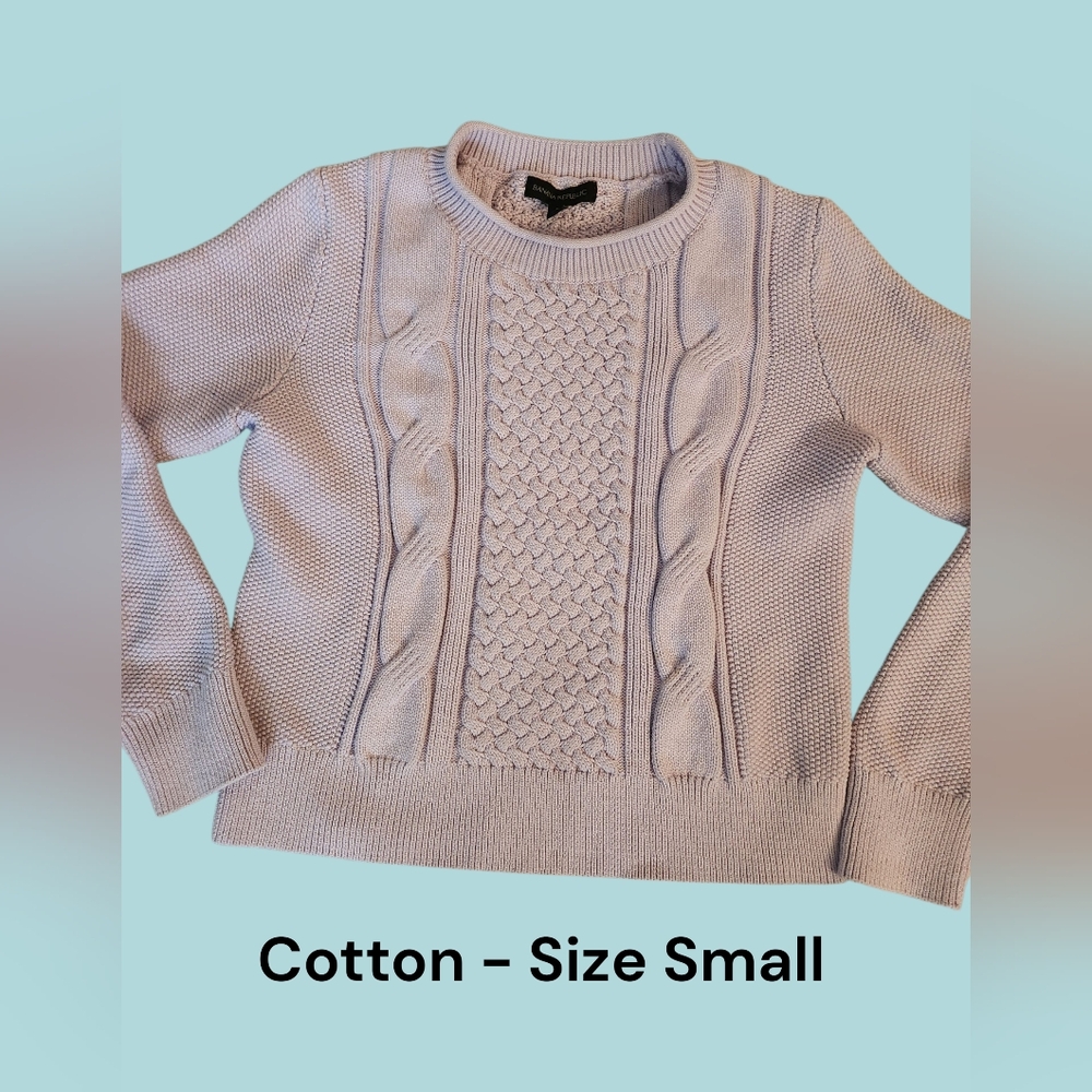 Lilac Rose Cotton Sweet Pretty Cable Knit Sweater Top Size Small